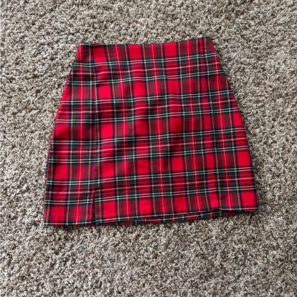 Plaid red and green dress-skirt.
